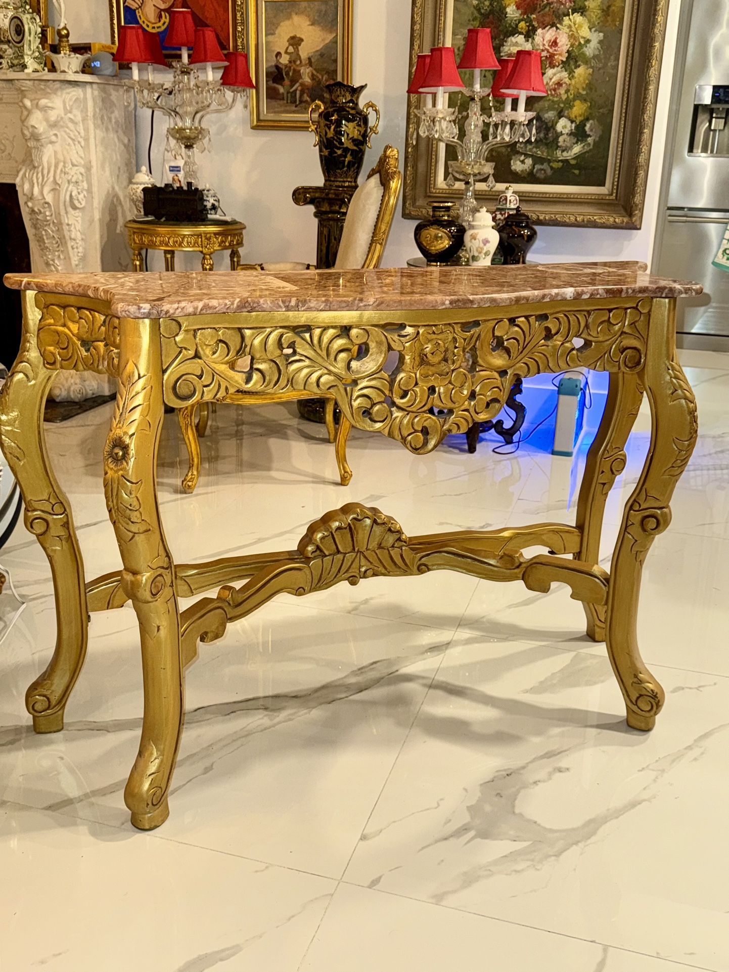 Antique Rococo Marble Table