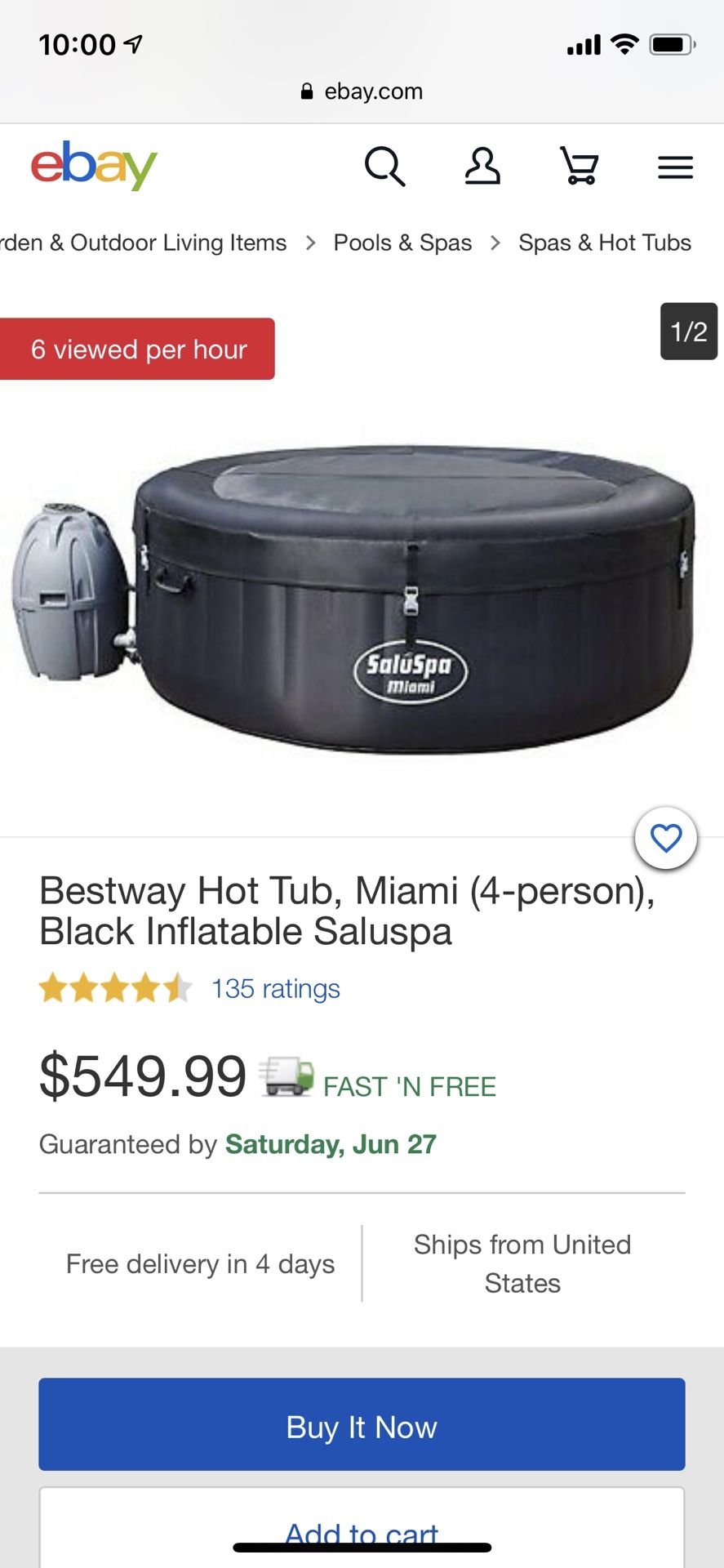 BRAND NEW BESTWAY HOT TUB BLACK INFLATABLE