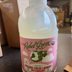 Rebel Green Laundry Detergent, Organic and Sulfate Free Hypoallergenic Laundry Soap, Unscented, 64 L