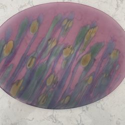 Watercolor Look Glass Platter