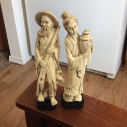 2  Vintage 12 Inch Asian Figures