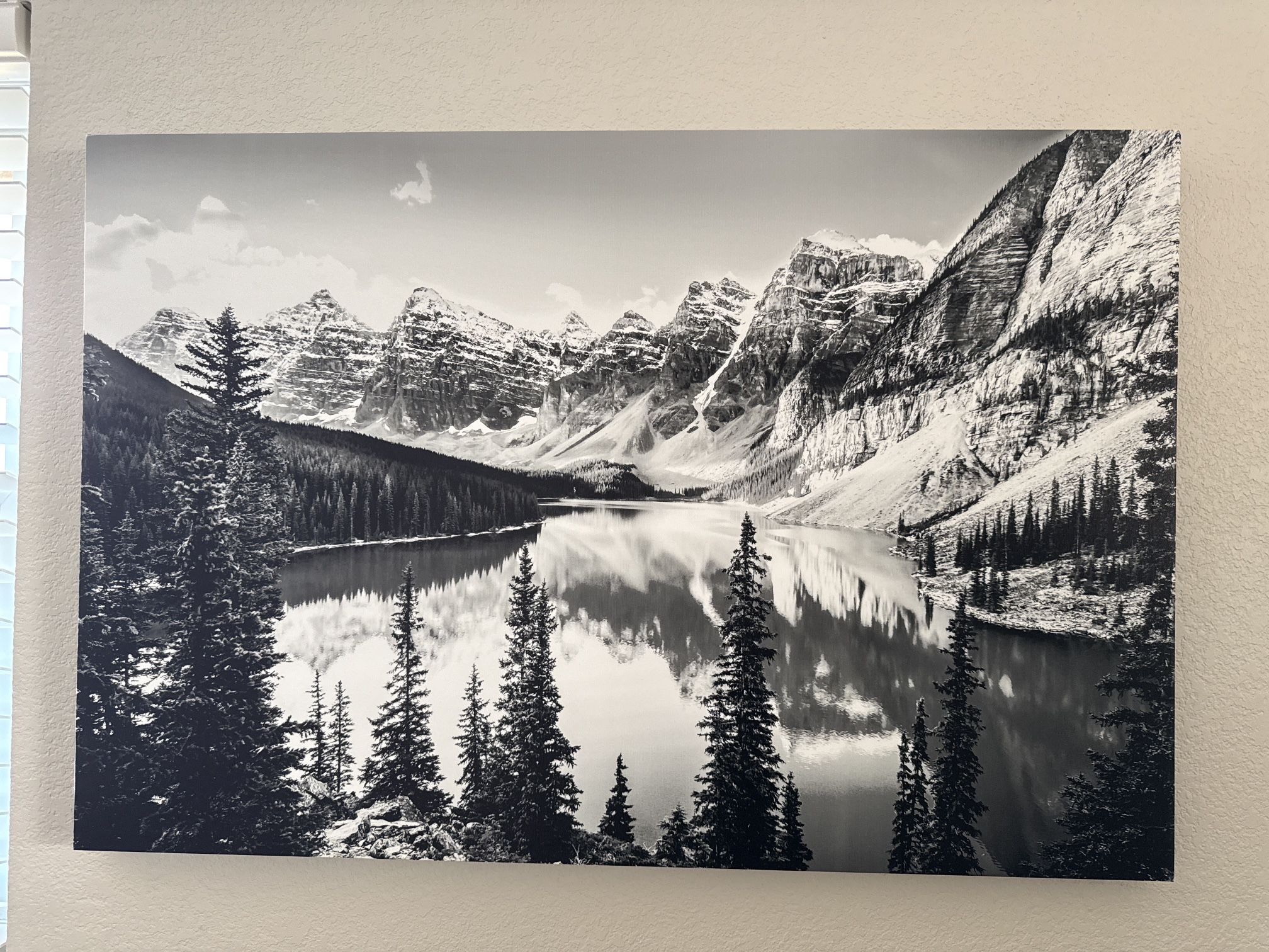 Black and White Mountain Landscape Canvas