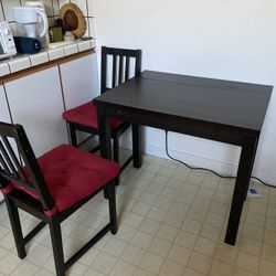 Wooden Foldable Table and 2 Chairs 