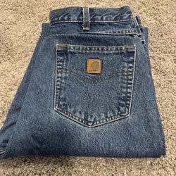 Carhartt Blue Jeans Relaxed Fit Size 34 X 34(Great Condition)