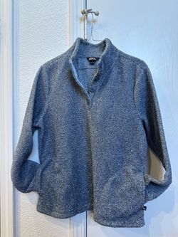 Eddie Bauer Fleece Button-Neck Sweater Jacket