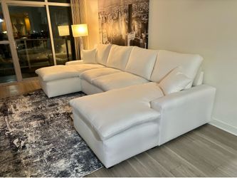 Brand New Double Chaise Sectional Sofa in White