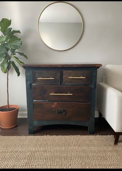 Two-Tone Distressed Wood Dresser