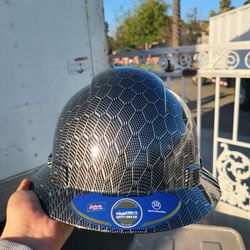 Glossy Black Fiberglass Hard Hat
