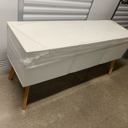 Modern White Wood TV Console Cabinet