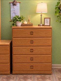 5 piece Oak Wood bedroom set