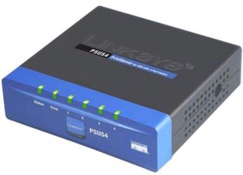 NIB Cisco-Linksys PSUS4 PrintServer for USB with 4 Port Switch