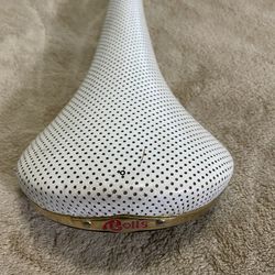 Vintage 1987 San Marco Rolls Perforated White Road Bike Saddle 