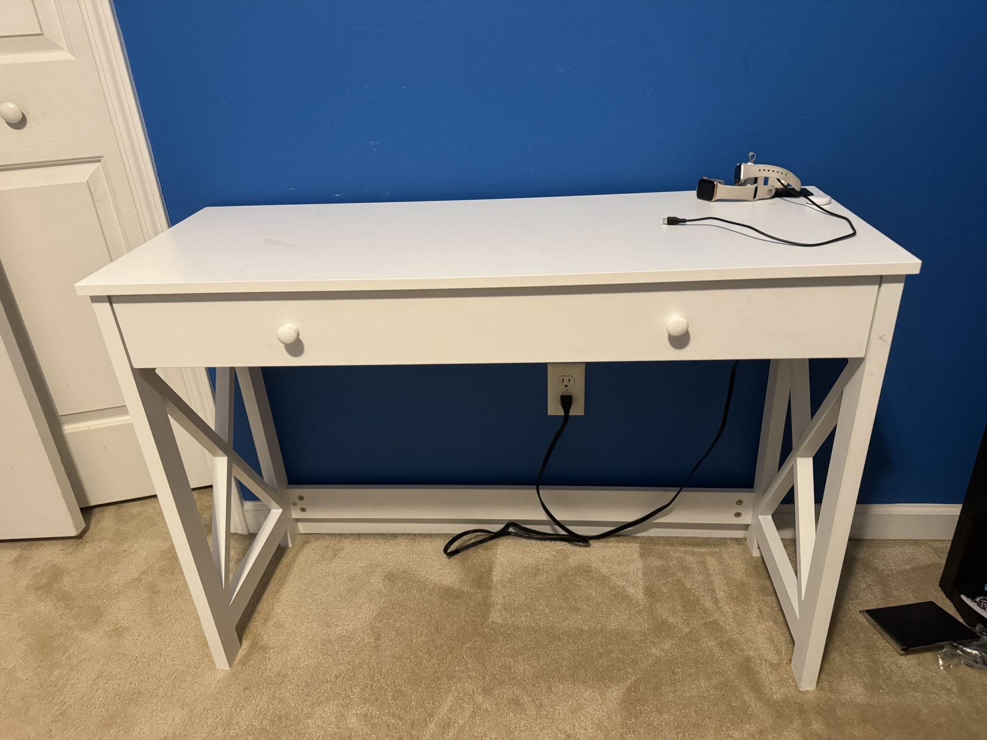 Desk With Outlet And USB Ports