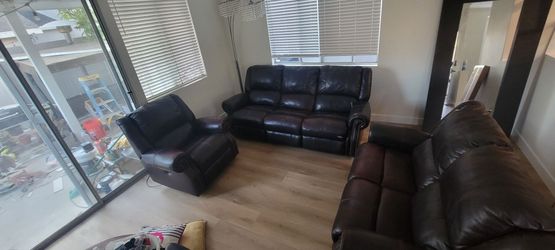 Ashley furniture brown leather couch