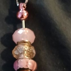 Custom Murano Glass Keychain (pink)