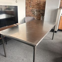 Two - West Elm Stainless Steel Table – Modern / Industrial