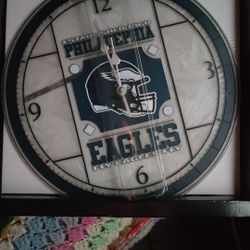 Philadelphia Eagles Clock Glase Brand New Still In Box