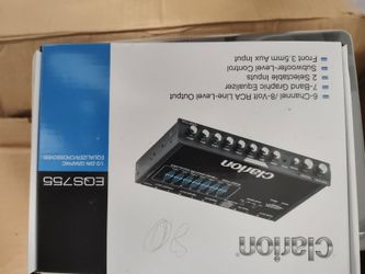 Clarion EQS755 Car Audio Graphic Equalizer Preamp 7 band hi/pass 3.5mm aux rca