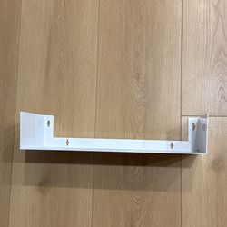  White Metal Floating Shelves for Wall, CD DVD Storage Shelves and Metal Bookshelf Set of 9