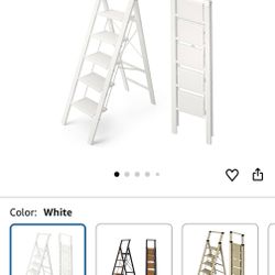 HillhutApex 5 Step Foldable Aluminum Step Ladder with Handgrip, Anti-Slip Pedal, 330 lbs Capacity, Lightweight & Portable for Home, Kitchen, Office, G