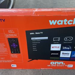 65" Onn 4k Smart Roku Tv
