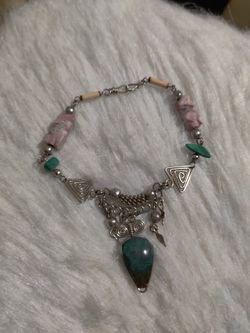Handmade Bracelet With Turquoise And Malachites