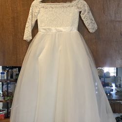 Flower Girl Dress Lace Pageant Party Christmas Ball Gown First Communion Dresses Size 8/9