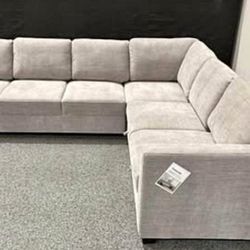Thomasville Caler Convertible Sleeper Sectional w/ Storage (Gray) * DELIVERY Available 