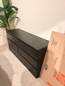 Black Modern 6 drawer dresser