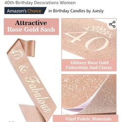 40 And Fabulous Sash