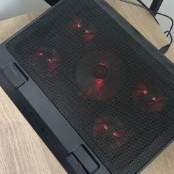 ENHANCE Gaming Laptop Cooling Pad Stand with LED Cooler Fans , Adjustable Height , & Dual USB Port for 17 inch Laptops - 5 Ultra Quiet High Performanc