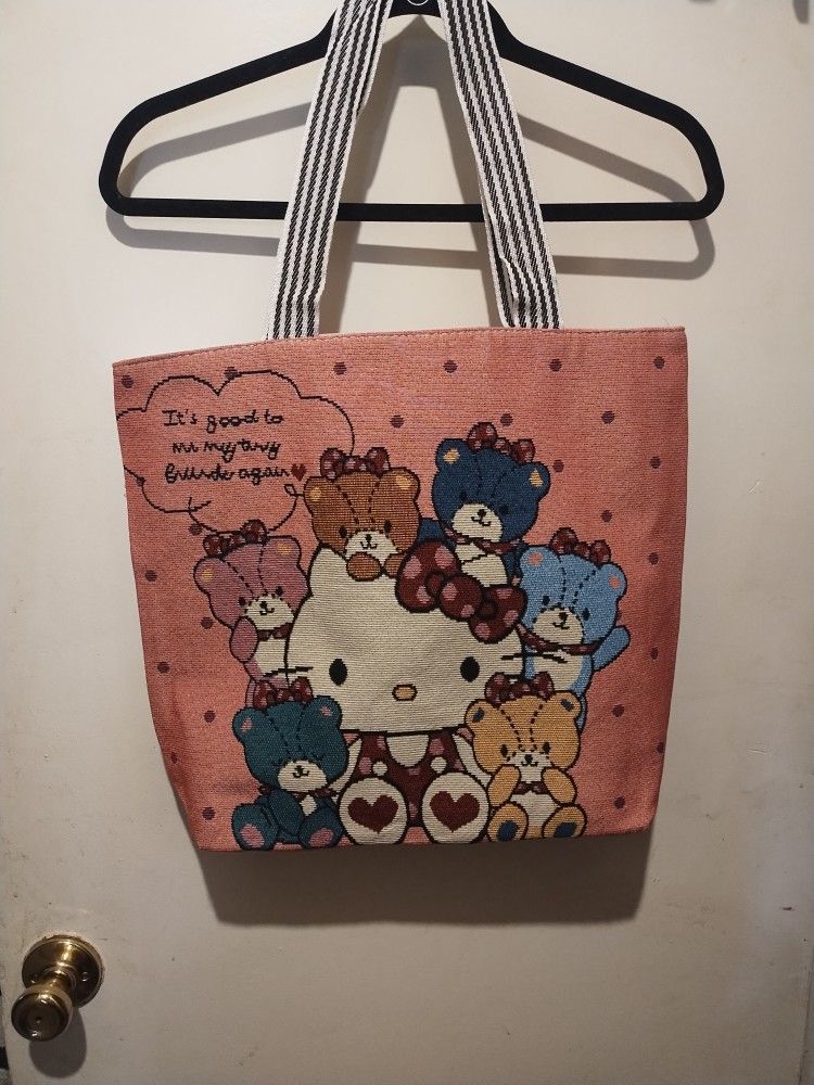 Hello Kitty Canvas Tote Bag New