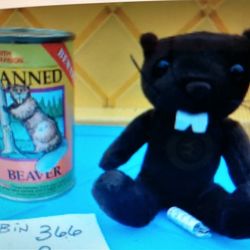 NEW Canned Beaver Stuffed Animal 