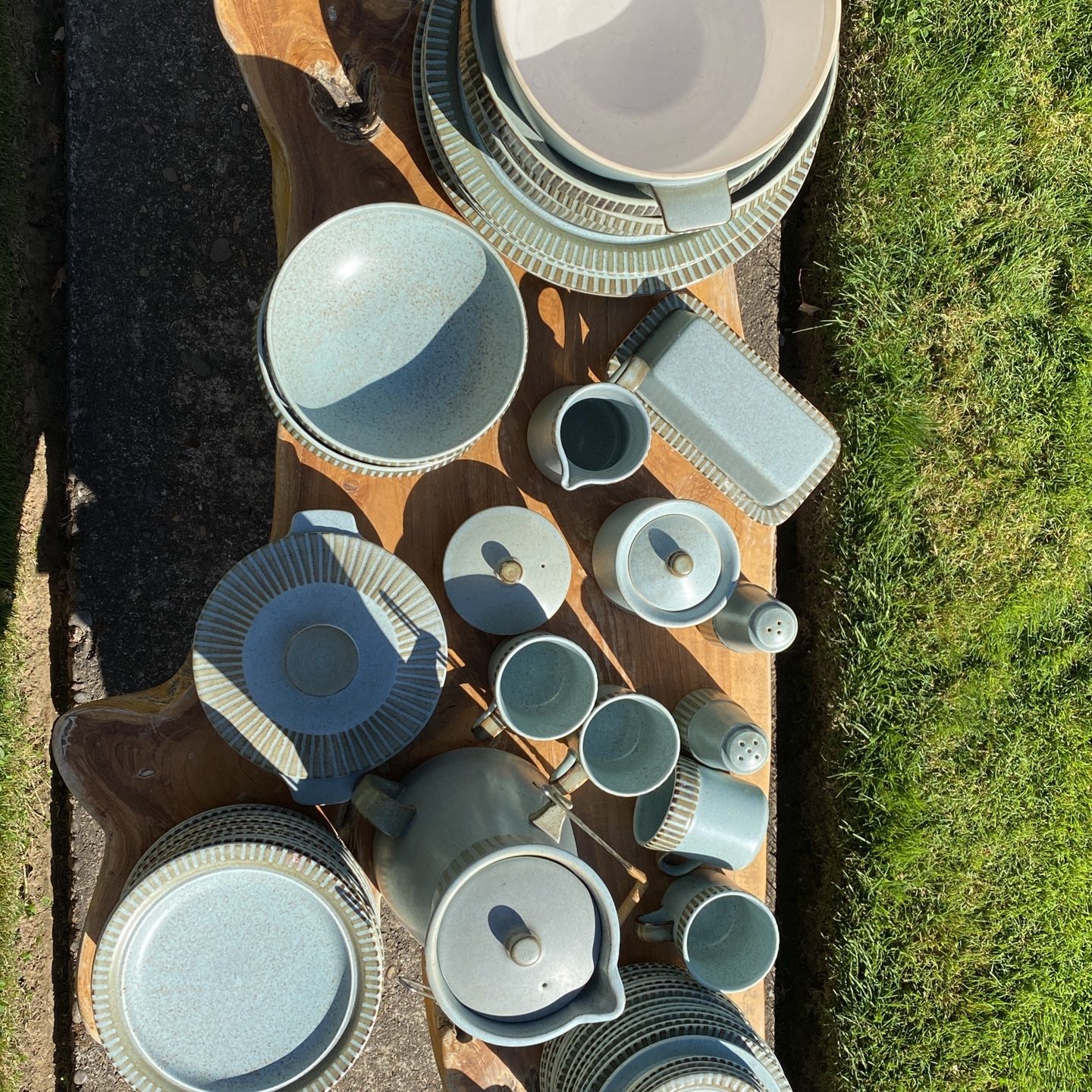 Mid Century Japanese Kasuga Stoneware 62 Piece Set for Sale in