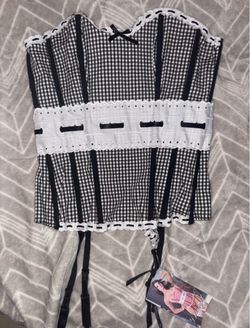 Black and White Corset with thong