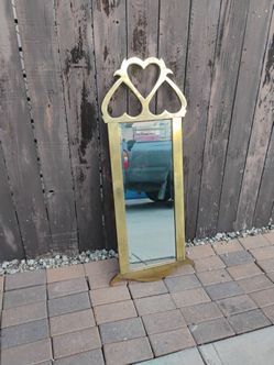 Vintage mid century Italian cast brass mirror 🪞