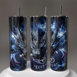 Tennessee Titans Dragon Skinny Tumbler with Straw