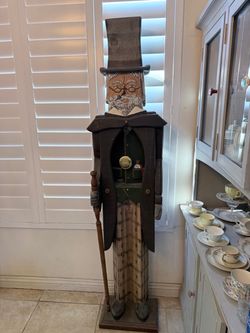 Tall Wooden Folk Art Figure Clock