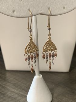 Aretes Largos En Oro 14k