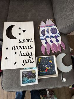 Space themed wall decor