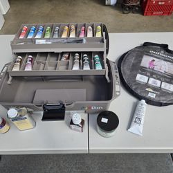 Oil paint set storage box lot