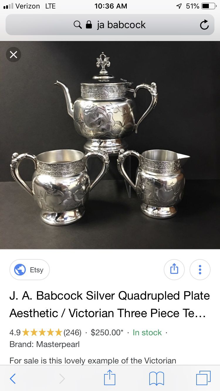 J.a. Babcock silver set vintage