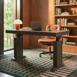Electric Standing Desk with Memory Control, Adjustable Height Sit Stand Desk, Computer Desk, Home Office Workstation - Wood