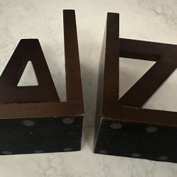 A and Z Letter Wood Bookends