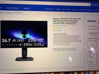 Alienware AW2725Q 27” 4K QD-OLED 240Hz Gaming Monitor Brand new (800)