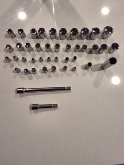 40+ Socket Lot – SAE & Metric, Deep & Shallow, Extensions Included