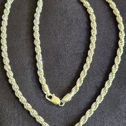 DIAMOND CUT ROPE CHAIN 26" 6MM 925 SILVER 