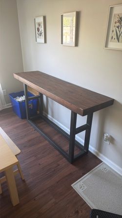Industrial Wood and Metal Console Table