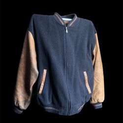 Kirkland leather jacket varsity 