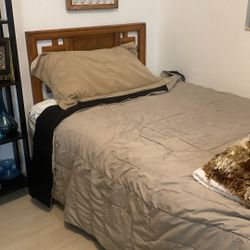 FULL BED AND HEADBOARD WITH FRAME 